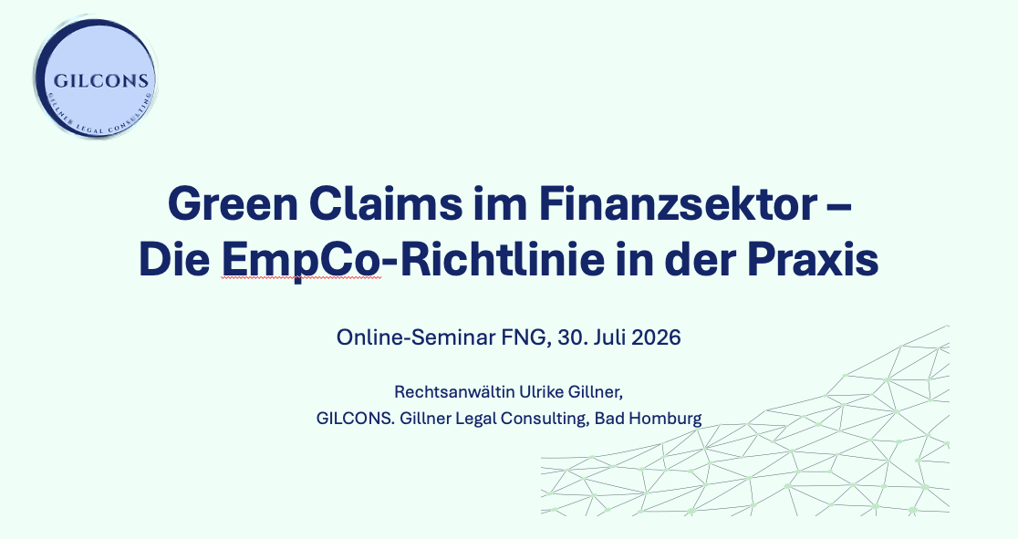 Rückblick: Online-Seminar „Green Claims im Finanzsektor“ beim FNG