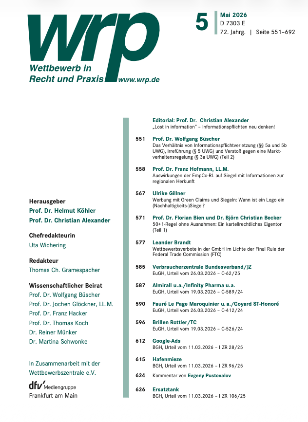 Zeitschriftencover WRP